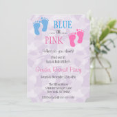 Empreinte bleu ou rose jolie Invitation de la révé (Debout devant)