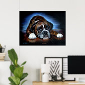 Empreinte Boxer Dog, affiche (Bureau à domicile)