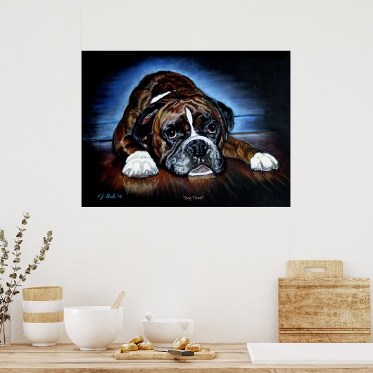 Empreinte Boxer Dog, affiche (Cuisine)