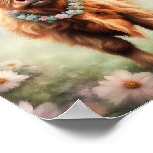 Empreinte d'art de la vache de Boho Highland, déco (Coin)