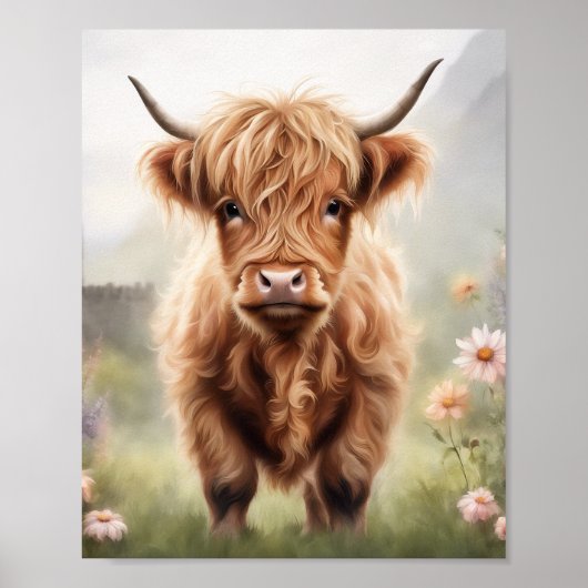 Empreinte d'art de la vache de Boho Highland, déco (Devant)