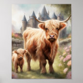Empreinte d'art de la vache de Boho Highland, déco (Devant)