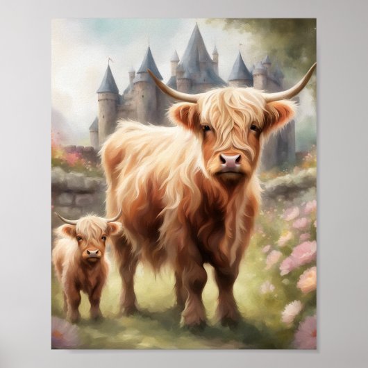 Empreinte d'art de la vache de Boho Highland, déco (Devant)