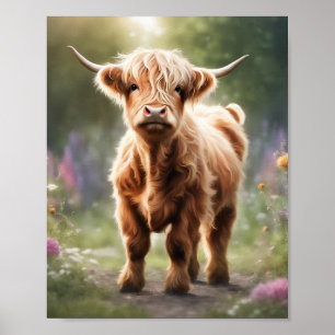 Empreinte d'art de la vache de Boho Highland, déco