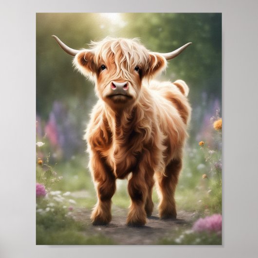 Empreinte d'art de la vache de Boho Highland, déco (Devant)
