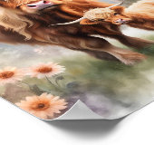 Empreinte d'art de la vache de Boho Highland, déco (Coin)