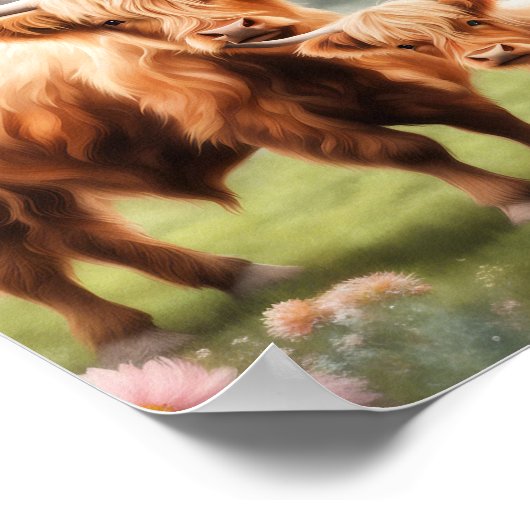 Empreinte d'art de la vache de Boho Highland, déco (Coin)