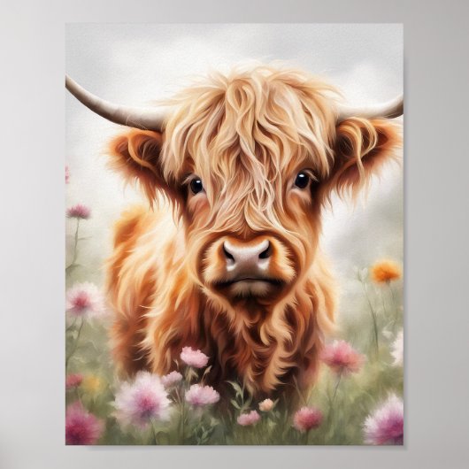 Empreinte d'art de la vache de Boho Highland, déco (Devant)