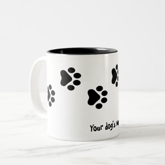 Empreinte de chien Mug à café à deux tons (Devant gauche)