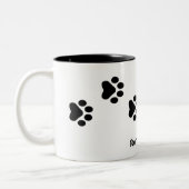 Empreinte de chien Mug à café à deux tons (Gauche)