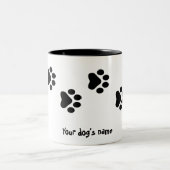 Empreinte de chien Mug à café à deux tons (Centre)