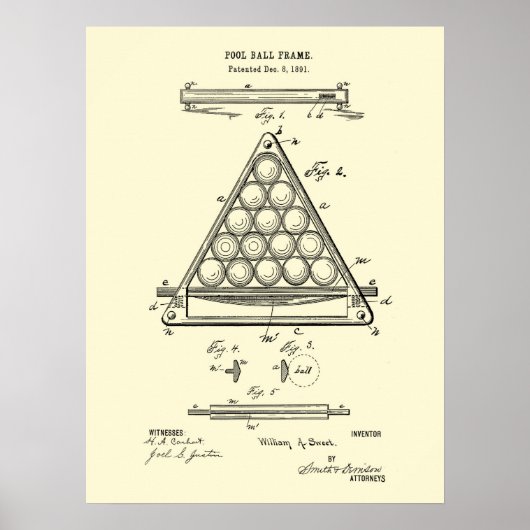 Empreinte de décoration murale de billard #3 (Devant)