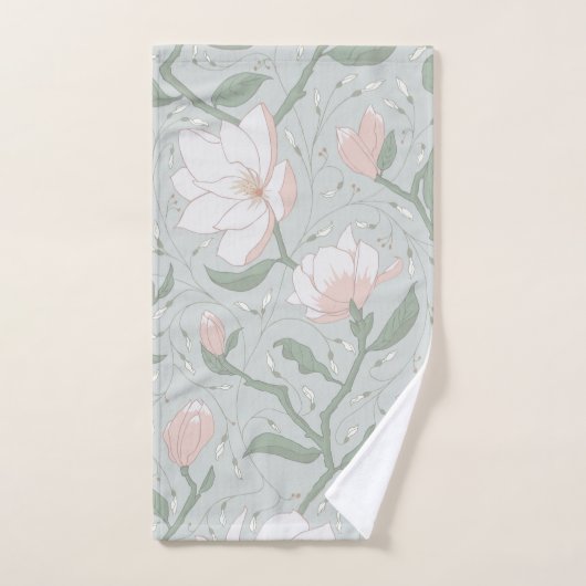 Empreinte de fleurs de Magnolia (Serviette à main)