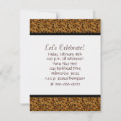 Empreinte de léopard : 12e Invitation d'anniversa (Dos)