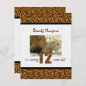 Empreinte de léopard : 12e Invitation d'anniversa (Devant / Derrière)