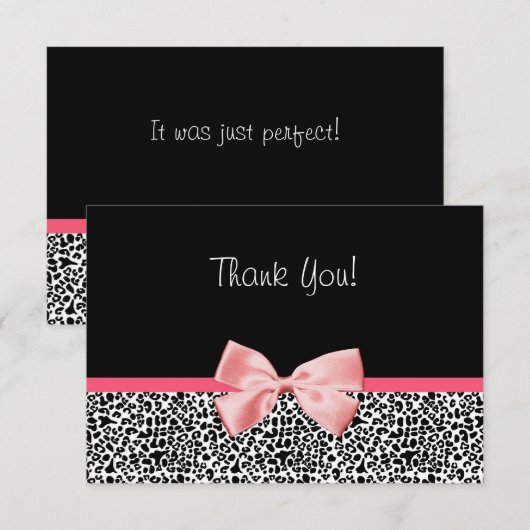 Empreinte de léopard à la mode et Merci rose de (Devant / Derrière)