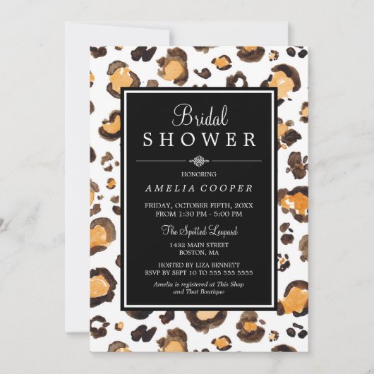 Empreinte de léopard aquarelle | INVITATION FÊTE D (Devant)