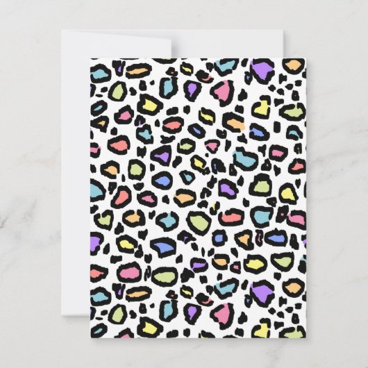 Empreinte de léopard arc-en-ciel Invitation de fêt (Dos)