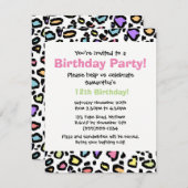 Empreinte de léopard arc-en-ciel Invitation de fêt (Devant / Derrière)