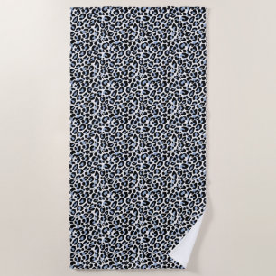 Empreinte de léopard bleu serviette de plage