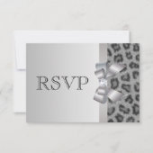 Empreinte de léopard, Bow & Diamond Mariage RSVP (Devant)