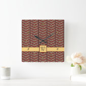 Empreinte de léopard Chevron Horloge (Maison)