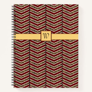 Empreinte de léopard Chevron Spiral Carnet