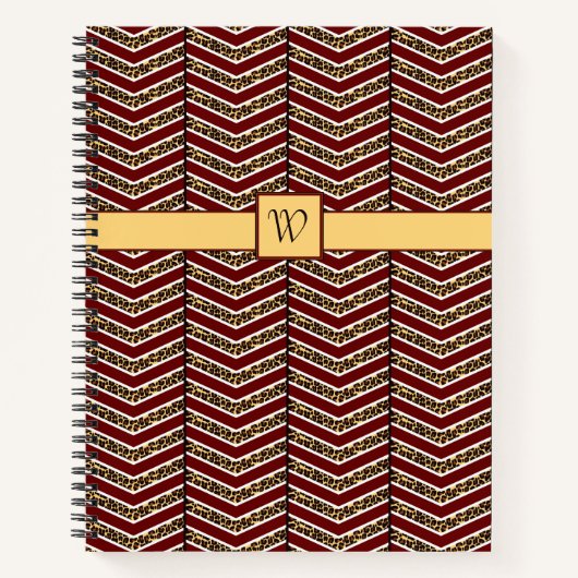 Empreinte de léopard Chevron Spiral Carnet (Devant)