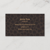 empreinte de léopard chic carte de visite (Dos)