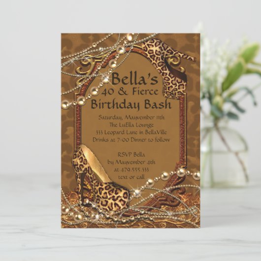 Empreinte de léopard Dames Invitations d'anniversa (Debout devant)