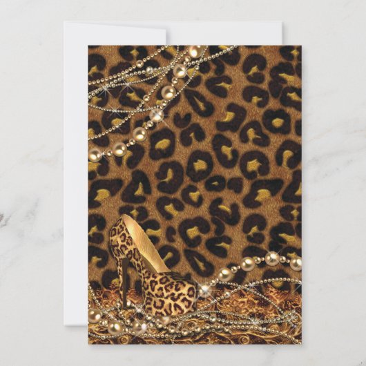 Empreinte de léopard Dames Invitations d'anniversa (Dos)