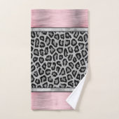 Empreinte de léopard d'argent rose (Serviette à main)