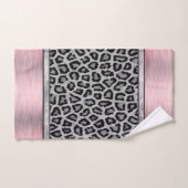 Empreinte de léopard d'argent rose (Serviette à main)