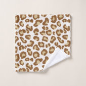 Empreinte de léopard de neige, beige, tan et crème (Gant de toilette)