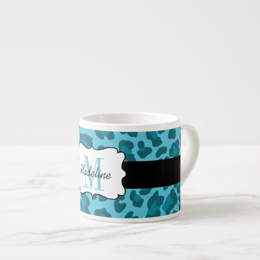 Empreinte de léopard des tons de bleu Espresso Mug (Devant droit)
