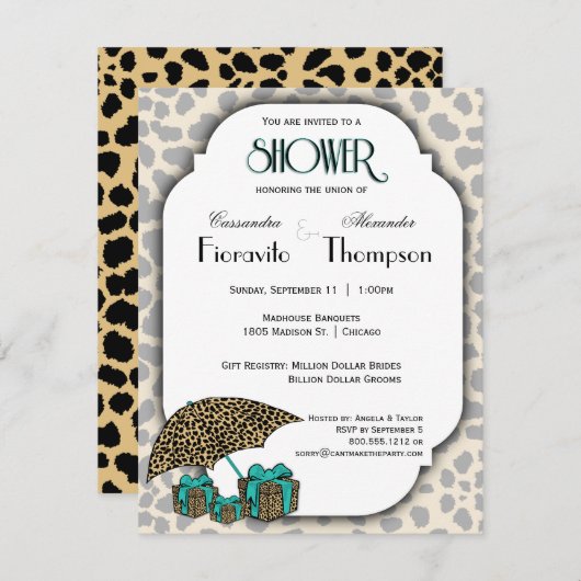 Empreinte de léopard Et Invitation De Douche À Acc (Devant / Derrière)
