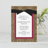 Empreinte de léopard et sucré rose 16 Invitation (Debout devant)