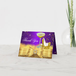 Empreinte de léopard et talons Carte de remercieme