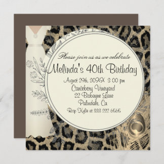 Empreinte de léopard exotique élégante invitation