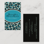 Empreinte de léopard funky Carte de visite personn (Devant / Derrière)