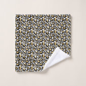Empreinte de léopard Gold Black Glam (Gant de toilette)