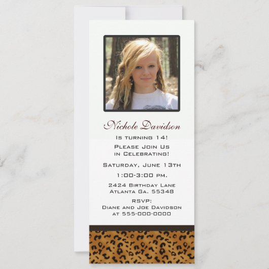 Empreinte de léopard : Invitation de partie (Devant)