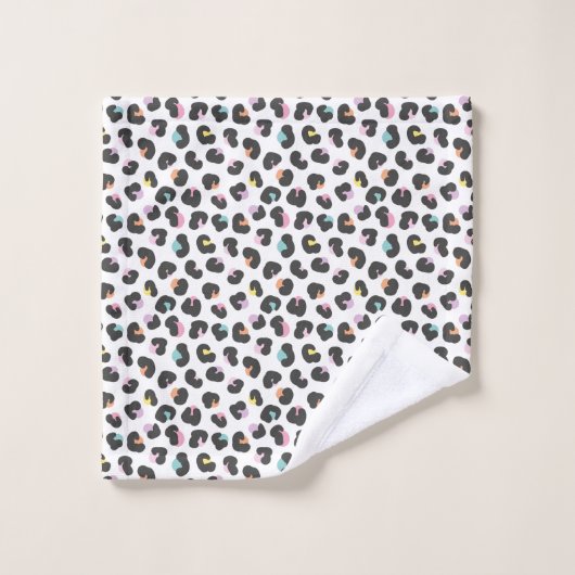 Empreinte de léopard mignon multicolore (Gant de toilette)