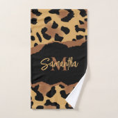 Empreinte de léopard Monogramme mignon (Serviette à main)