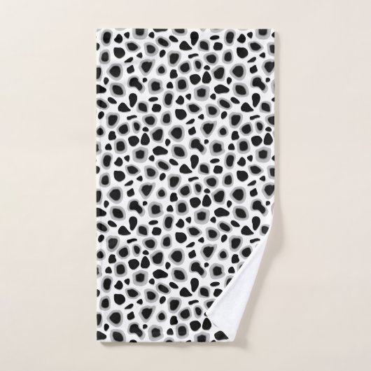 Empreinte de léopard, noir et blanc (Serviette à main)