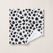 Empreinte de léopard, noir et blanc (Gant de toilette)