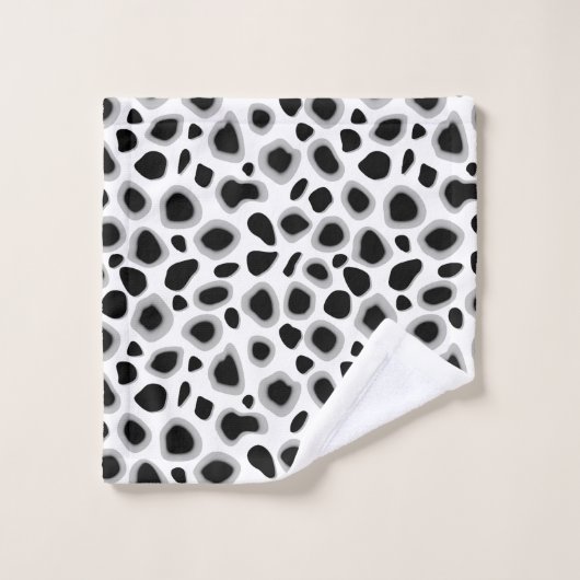 Empreinte de léopard, noir et blanc (Gant de toilette)