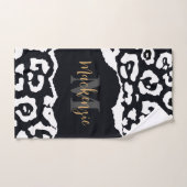 Empreinte de léopard noir et blanc (Serviette à main)