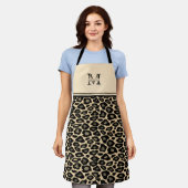 Empreinte de léopard noir et tan | Tablier monogra (Porté)
