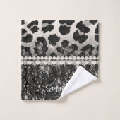 Empreinte de léopard Parties scintillant argent (Gant de toilette)